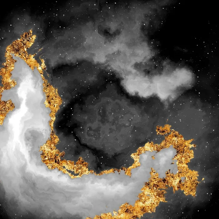 100 Nebulas in Space Black and White 069
