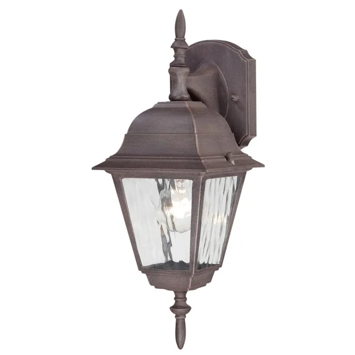 100-Watt Textured Rust Finish Outdoor Lantern Light Fixture