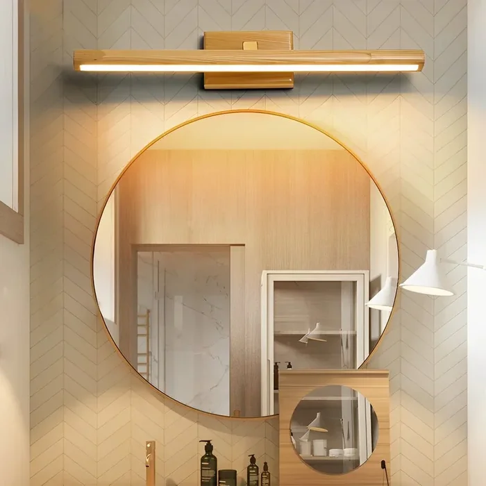 15”/23”/35” Bathroom Vanity Light with Rotatable Wood LED Fixture