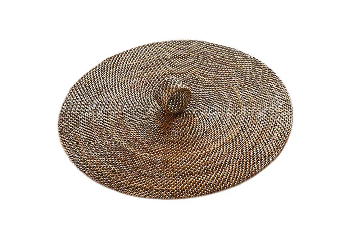 15″ Plain Round Placemat with Napkin Ring – Set of 4 by Calaisio