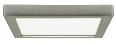 18.5 WATT 9 INCH FLUSH MOUNT LED FIXTURE 2700K SQUARE SHAPE BRUSHED NICKEL FINISH 120 VOLTS