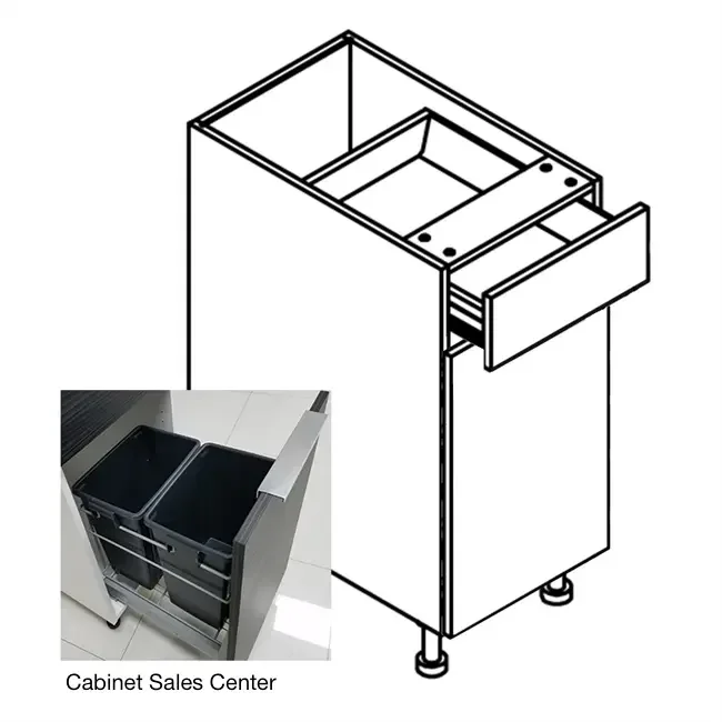 18″ Base Cabinet with Waste Basket – Modern Line