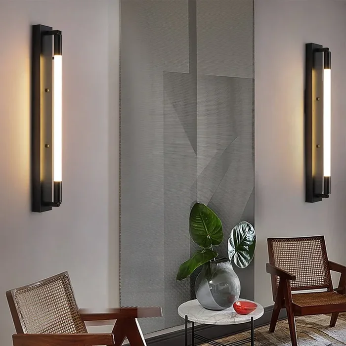 19.68” Acrylic Tube 1-Light LED Wall Lights Indoor – Black/Gold/Chrome Base
