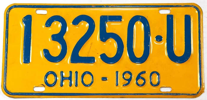 1960 Ohio single License Plate
