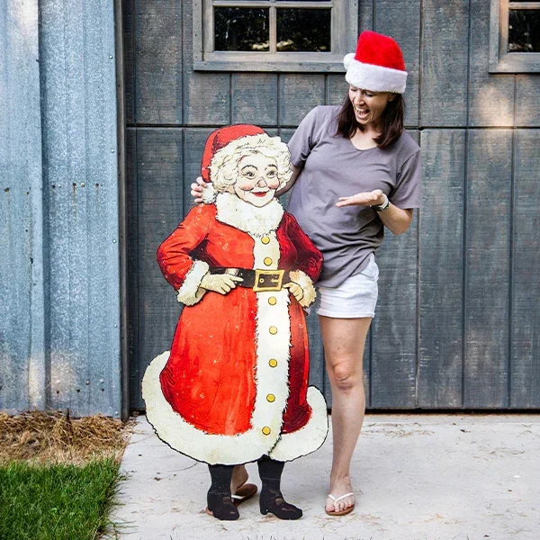51 Inch Life-sized Indoor/Outdoor Mrs. Claus Cutout | Santa’s Family C – Decor Steals