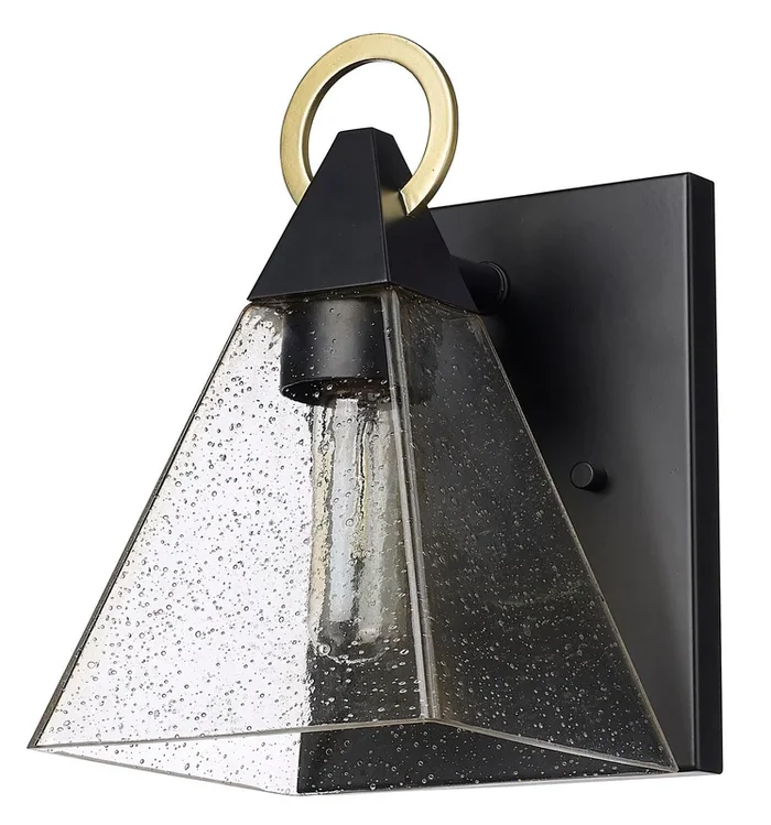 Acclaim Lighting – 1040BK – One Light Outdoor Wall Lantern – Dewitt – Matte Black with Gold – 1040BK
