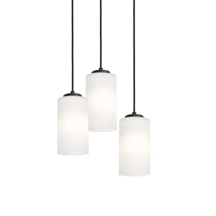 AFX Lighting – LEOP04MBBKRND3 – Three Light Pendant – Leo – Black
