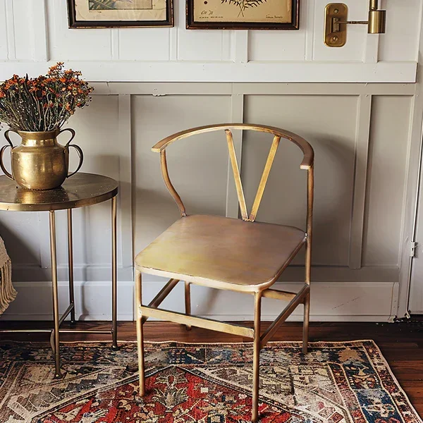 Antique Brass Metal Chair – Decor Steals