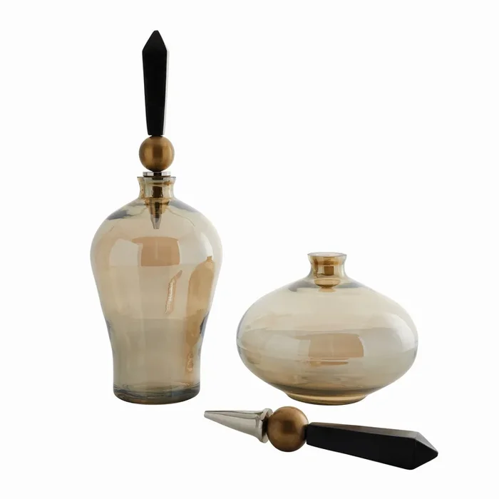 Arteriors – 4635 – Decanters, Set of 2 – Marla – Smoke Luster