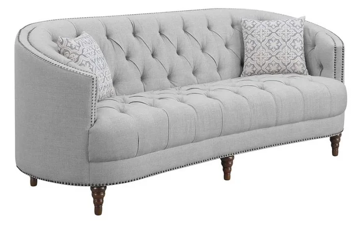 Avonlea Sloped Arm Upholstered Sofa Trim Grey 505641 by Coaster Furniture