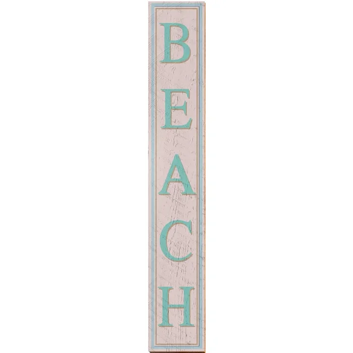 Beach Sign | Wall Art Print on Real Wood