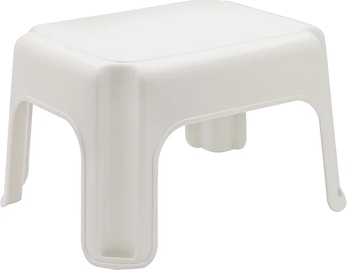Bisque Step Stool with Non-Slip Surface and Durable Construction