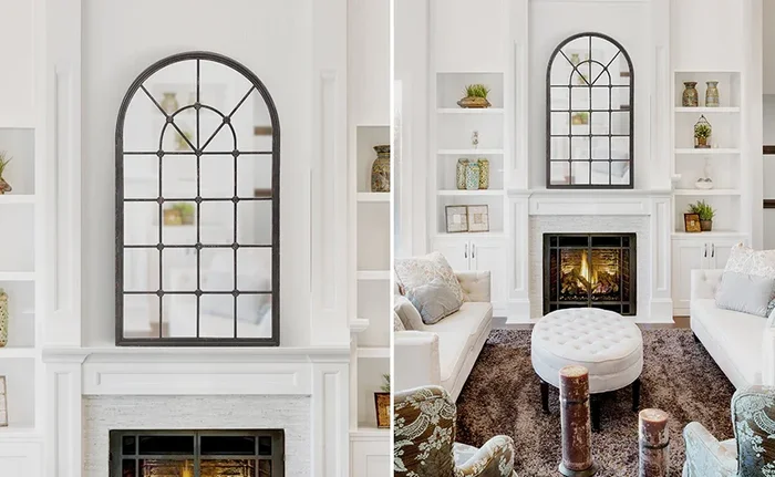 Black Medallion Window Pane Mirror | Vintage Inspired | 19th century – Decor Steals