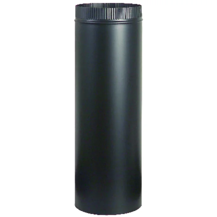 Black Stove Pipe, 8 Inch Diameter by 12 Inch Length
