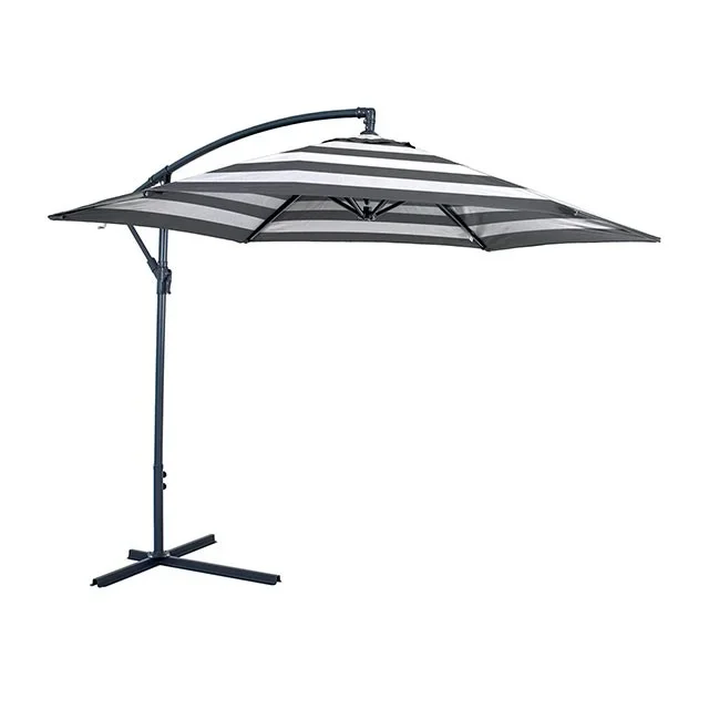 Black/White GLAM CANTILEVER UMBRELLA W/ LED GM-3003BW By Furniture of America.