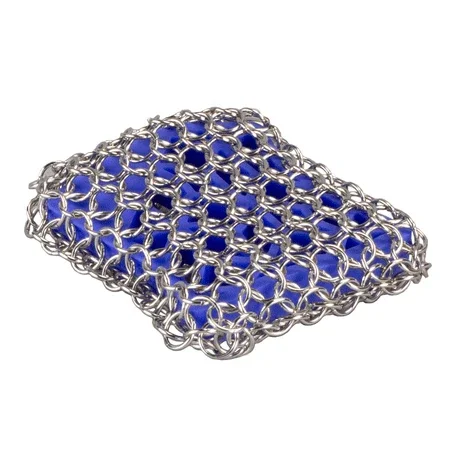 Blue Chainmail Scrubbing Pad for Heavy Duty Cleaning