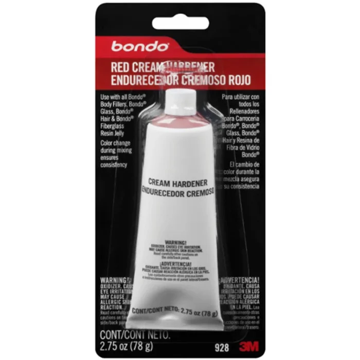 Body Filler Cream Hardener, 2.75 Ounce Tube for Automotive and Household Repairs