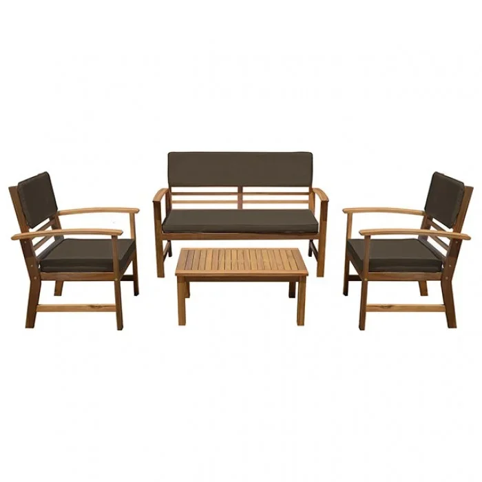 Brown HANA 4 PC. PATIO SET GM-1020BR-4PK BY Furniture of America.