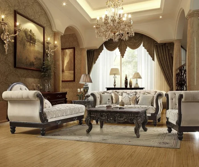 Brown Mahogany 3PCs Sofa Set HD-2651 By Homey Design