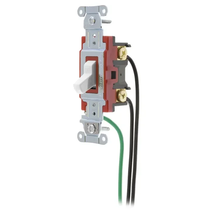 Bryant Hubbell Wiring Device-Kellems Switch Cat#1221W With 8 Inch Leads (1221PWW)