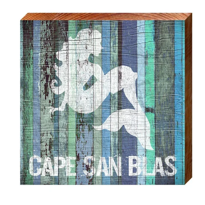 Cape San Blas Mermaid | Wall Art Print on Real Wood Sign