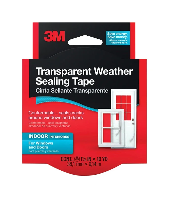 Clear Adhesive Weatherproofing Tape, One and One Half Inch by Thirty Feet