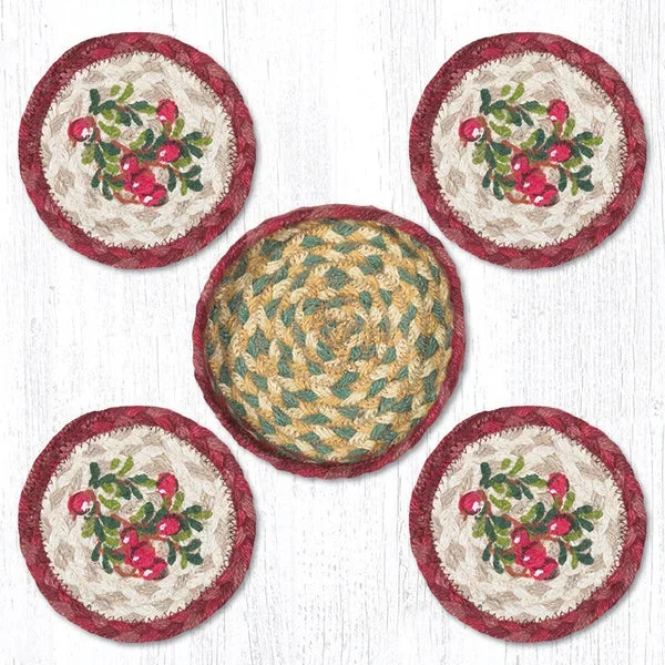 CNB-390 Cranberries Coasters In A Basket