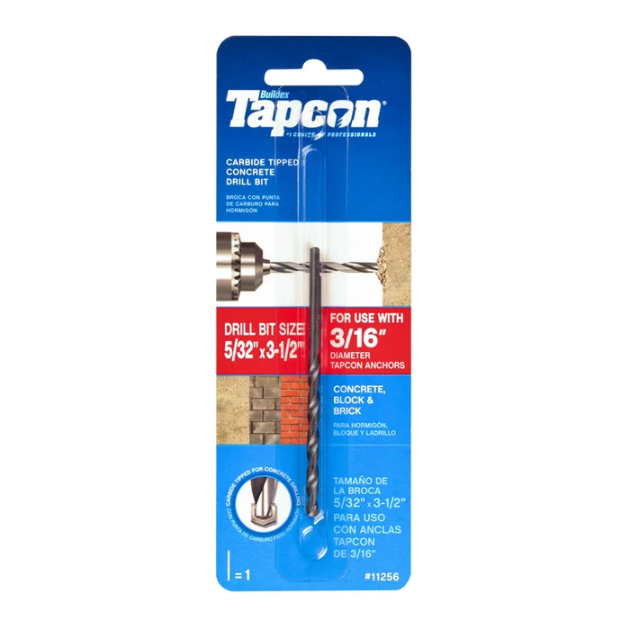 Concrete Drill Bit, 5/32 x 3-1/2 In.