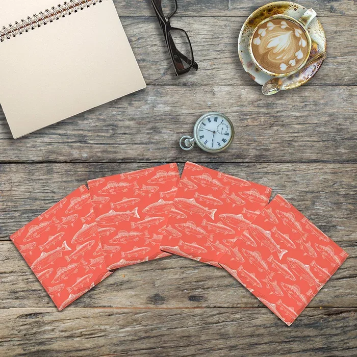 Coral Trout Pattern |Drink Coaster Set