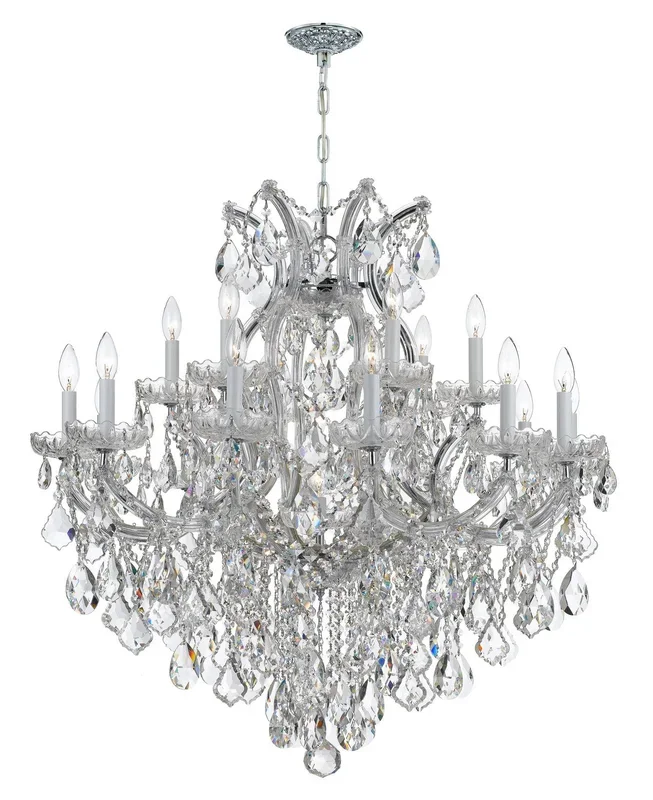 Crystorama – 4418-CH-CL-MWP – 19 Light Chandelier – Maria Theresa – Polished Chrome – 4418CHCLMWP