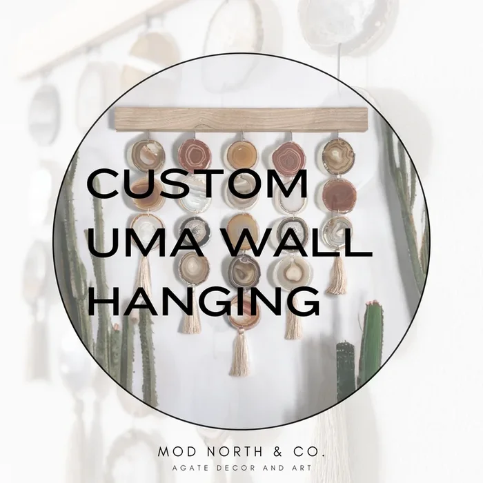 Custom Uma Agate Wall Hanging – Boho Crystal Wall Art You Design