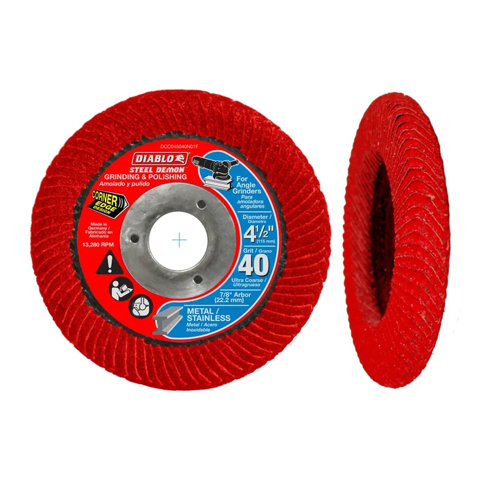 Diablo Steel Demon 4-1/2 in. Premium Zirconium Blend Bolt-On Flap Disc 40 Grit Ultra Coarse 1 pk