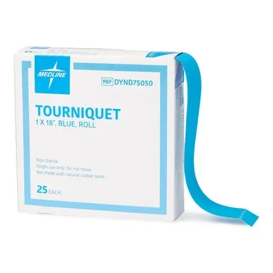 Disposable Tourniquet, Perforated Roll, Blue, 1″ x 18″, 500/case