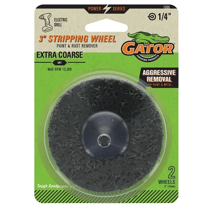 Drill Mount Paint and Rust Remover Stripping Wheel, Extra Coarse Grit, 3 Inch Diameter, 2 Pack