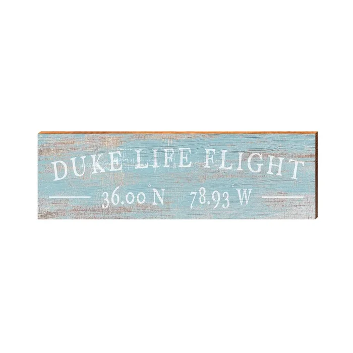 Duke Life Flight Latitude Longitude | Wall Art Print on Real Wood