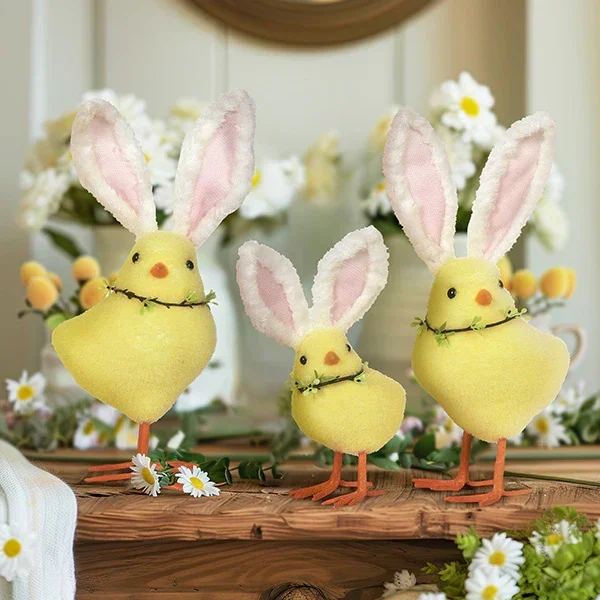 Easter Chicks with Bunny Ears, Set of 3 – Decor Steals