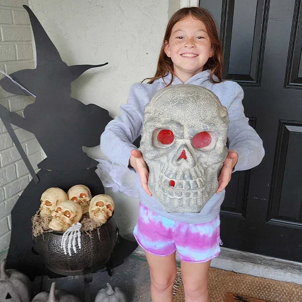 Estate Stone Skull with Multicolor LED light – Decor Steals