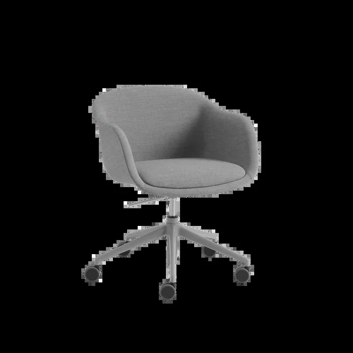 Fiber Conference Armchair / Swivel Base w. Gas Lift, Castors and Tilt – MFIBCSWGTUBLCKM136COGN