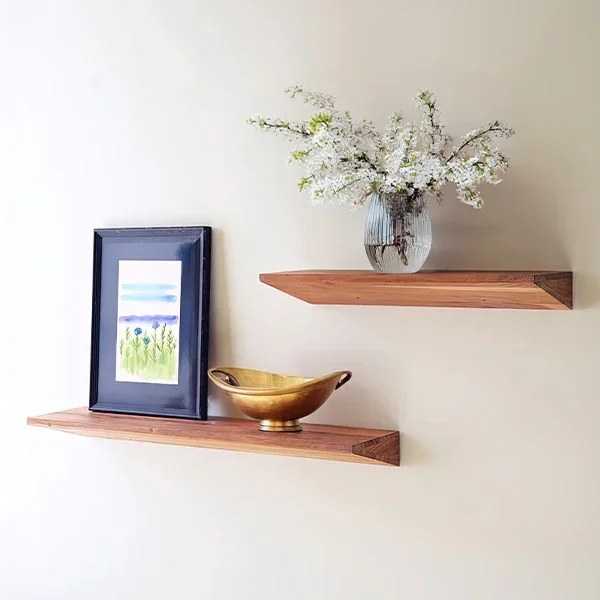 Floating Acacia Wood Shelves, Set of Two – Decor Steals