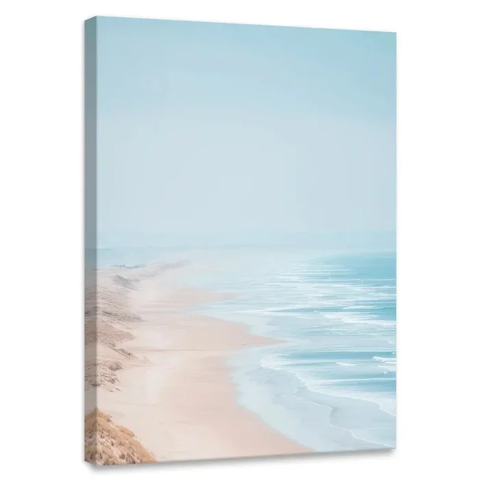Foggy Ocean Coastline Canvas Wall Art