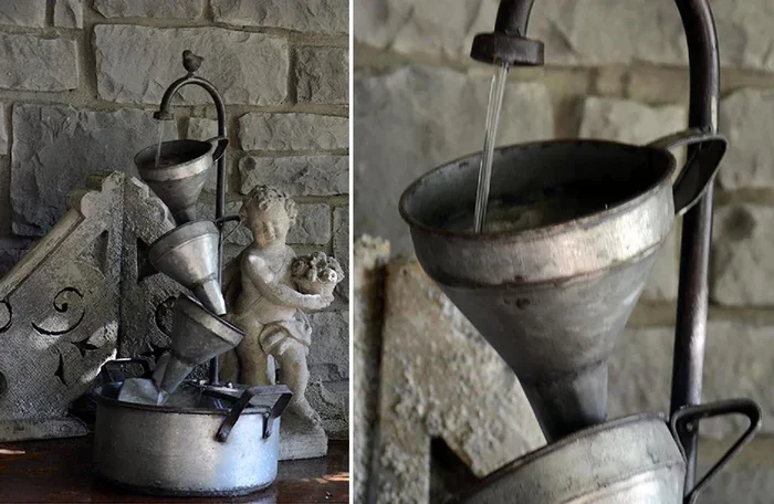 Galvanized Funnel Fountain – Decor Steals