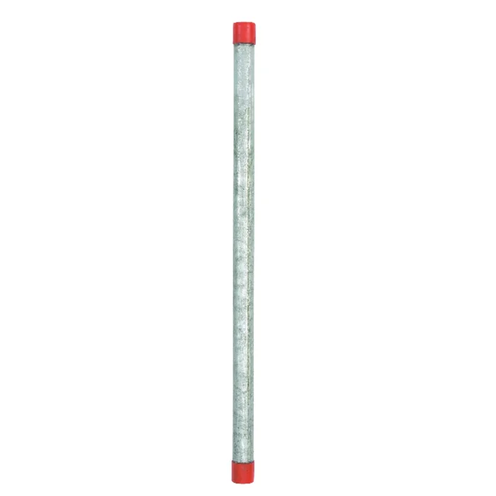 Galvanized Steel Pipe 1/2 Inch Diameter by 18 Inch Length