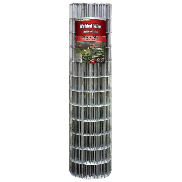 Galvanized Welded Wire Mesh Fence, 4 by 2 Inch Mesh, 14 Gauge, 48 Inch by 50 Foot Roll