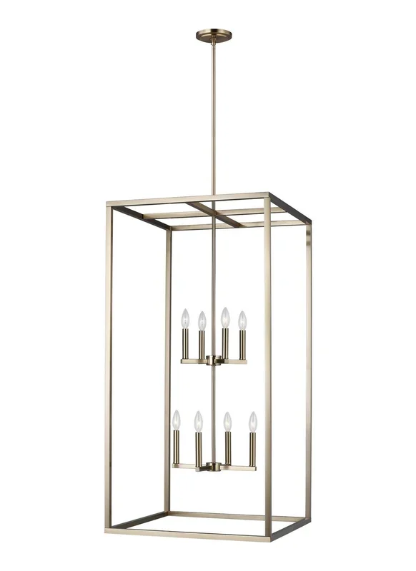 Generation Lighting – 5234508-848 – Eight Light Hall / Foyer Pendant – Moffet Street – Satin Brass
