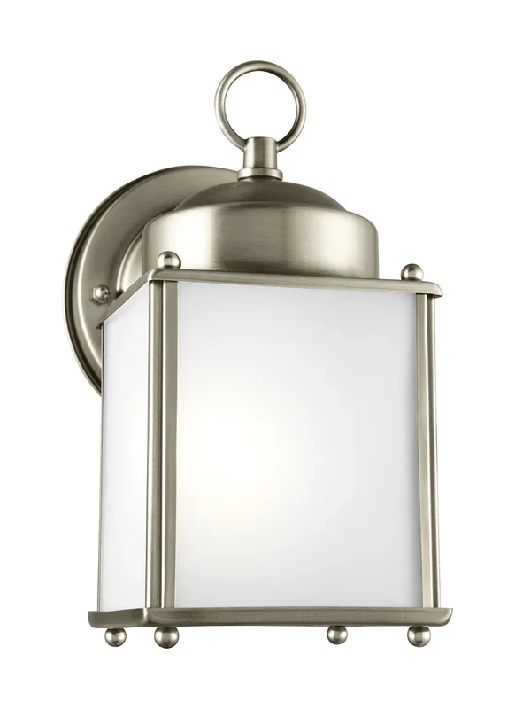 Generation Lighting – 8592001-965 – One Light Outdoor Wall Lantern – New Castle – Antique Brushed Nickel