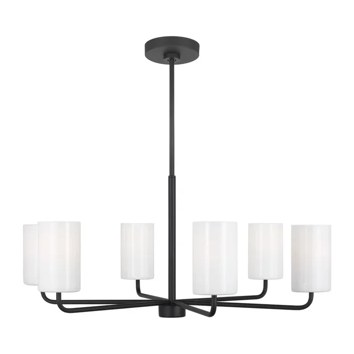 Generation Lighting – GLC1026MBK – Six Light Chandelier – Rhett – Midnight Black