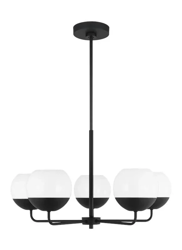 Generation Lighting Alvin Five Light Chandelier Midnight Black-Black Cord (3168105-112)