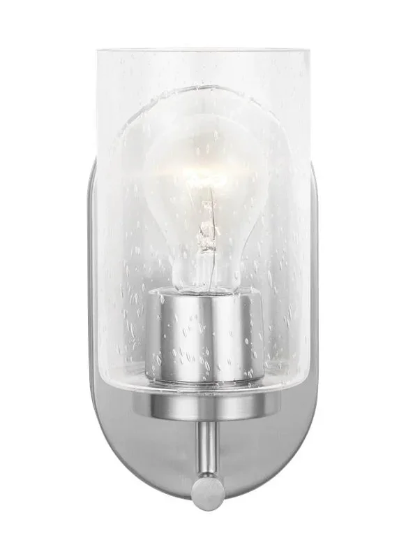 Generation Lighting Oslo One Light Wall/Bath Sconce Brushed Nickel Black/White Cord (41170-962)