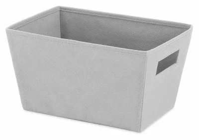 Gray Fabric Storage Tote with Handles, 11 Inches by 8 Inches by 6 Inches