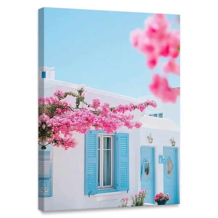 Greek Island Bloom Canvas Wall Art